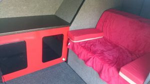 The incredibly simple build inside my first campervan, a very small space inside of a transit van. 